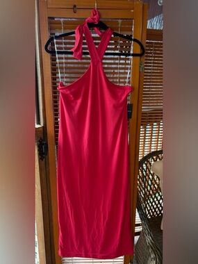 Forever 21 Hot Pink Halter Maxi Dress